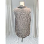 Flax ‎ by Jeanne Engelhart Womens Gray  Sleeveless 100% Linen Button Shirt Small Photo 1