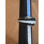 Clear Lucite Acrylic Ring Black Swirl Stripe Chunky Band Retro Mod 7.5 VTG Photo 4