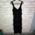Lulus Elegant Nature Black Pleated Sleeveless Tiered Maxi Dress Size Large Photo 5