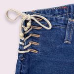 Mudd Vintage Y2K 2000’s Dark Blue Denim Lace Up Hips High Rise Flare Leg Jeans Photo 4