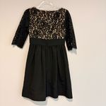 Eliza J Twofer faux wrap Lace Top Cocktail Dress nude black size 4 petite Photo 2