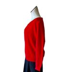 Adyson Parker NWT  Candy Red Asymmetric Neckline Super Soft Sweater Medium Photo 4