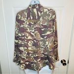 Velvet Heart Camo Button Down Shirt Bottom Ruffle Green S Photo 9