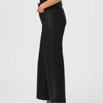 Paige  Anessa Black Coated Wide Leg Jeans High Rise Cropped Women’s Size 32 Photo 1
