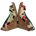 Toms  Women's Stella Peep-Toe Wedge Sandals Multi Floral Size 6.5 Photo 3