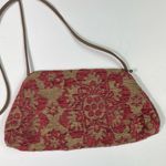 Maruca Handmade Colorado Pink Needlepoint Floral Embroidered Full Zip Crossbody Brown Photo 2