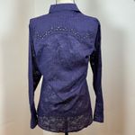 Rock 47 by Wrangler Purple Snake Print Embellished Long Sleeve Western Shirt M Size M Photo 5