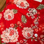 Jessica Howard  linen blend button up dress red NWOT SZ 10 casual dress wedding‎ Photo 2