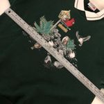 Vintage Grandma Sweatshirt with Collar Dark Green Welcome Birds Pinecone Design Size L Photo 8
