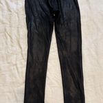 Spanx  Leggings Women Medium Black Shimmer Metallic Faux Leather Leggings pants Photo 4