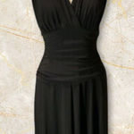 Nine West  Black Sleeveless V Neck Dress Size 14 Ruched Photo 0