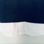 Loft Navy Blue Pullover Sweater with Faux White Shirt Sz M Petite Photo 6