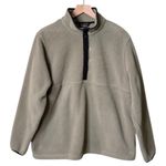 L.L.Bean  Women’s Quarter Snap Pullover Fleece Jacket Long Sleeves Green Large Photo 0