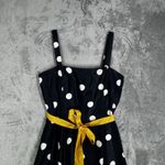 Dress Barn Dress Womens 10 Navy Blue White Polka Dot Classic Pin Up Rockabilly Photo 4