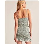 Abercrombie & Fitch Smocked Mini Dress Small Green White Photo 1