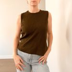 Laura Ashley Vintage  Olive Green Chic Tank Top Photo 2