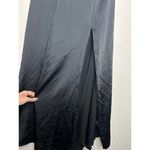 Free People  Dance Till Dawn Black Satin High Slit Plunge Halter Maxi Dress M NWT Photo 5