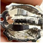 St. John  silver tone and white square clip on earrings Photo 3