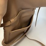 ALLSAINTS  Tan Beige East West Leather Flap Over Crossbody Bag Purse Zip Around Photo 10