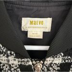 Maeve Anthropologie Plaid Tweed Bomber Jacket M Crop Black White Academia Boho Photo 5