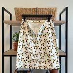 Boden 100% Cotton Woven Poplin Clover Pencil Skirt w/Pockets, 6 White Photo 3