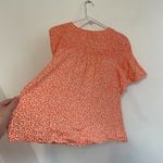 ROMANTICS URBAN OUTFITTERS UO Orange Speckled Short Sleeve Smocked Blouse Photo 8