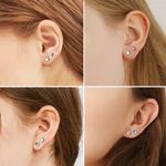 Rainbow CZ Flat Back Earrings Purple Photo 1