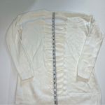 EXPRESS Knit cutout Sweater V neck Ivory XS back slash cutouts ribbed trim Photo 11