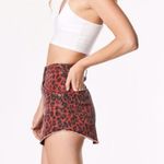 Carmar Denim | Beatrice Red Cheetah Print Denim Skirt Photo 1