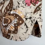 Parisian Signature blazer 10P linen blend tan floral snap front lightweight boho Photo 3