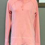 Athleta  Bright Salmon Pullover Fitted Hoodie with Drawstrings & Thumb Holes- Med Photo 0