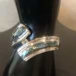 TAXCO Sterling Silver 925 and Abalone Shell Inlay Hinged Cuff Bracelet Photo 13