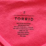 Torrid Women's Size 2 Teaberry Red Pink V-Neck T-Shirt Tee Crisscross Women’s Photo 4