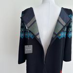 St. John Sweater Large Wool Blend Knit Damask Southwestern Mod Metallic Luxe Art Photo 6