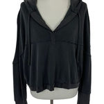 AS Revival Black Slouchy Hoodie Long Sleeve Pullover Loungewear Small Gray Photo 0