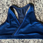 Lululemon  Razorback Mesh v neck sports bra blue athletic yoga Pilates Pattern 10 Photo 0