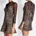 Alexander Wang $890 Lace 3/4 Sleeve Mini Dress with Slip Dress Black Womens US 4 Photo 1