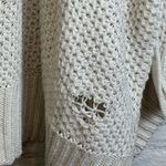 Aerie Woman’s Thick Chunky Knit Cream Coquette Cardigan Cozy Sweater Sz Medium Photo 7