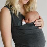 LALABU Soothe Shirt Baby Wearing Top Postpartum Nursing Tank Size M Gray Size M Photo 0