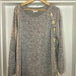 Workshop Republic Clothing  crew neck lacing detail long sleeve sweatshirt size L Photo 0