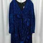Torrid Blue Velvet Burnout At The Knee High Slit Dress Sz.26W NWT Photo 5