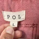 POL Women's Denim Shacket/Jacket Pink with Animal Print Sleeves and Pocket Photo 4