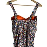 Anne cole Twist Front Shirred Confetti Multicolor One Piece Swimsuit Plus 18W Photo 8