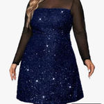 Elegant Navy Blue Sequin Dress Size 5X Photo 0