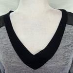 Calvin Klein Shimmer VNeck Womens Top Sz S Colorblock Mesh Soft Grunge Corporate Photo 1