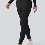 Halara Softlyzero Plush High Waisted Drawstring Full Length Joggers Black XS P Photo 0