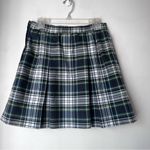 Vintage Navy White Green White Yellow Plaid Schoolgirl Pleated Skirt S Photo 1