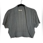Arizona Vintage Crochet Knit Open Cardigan Cropped Shrug Boho Y2K Cottage Gray Size S Photo 0