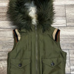 United Colors Of Benetton Puffer Vest – Size Small – Faux Sherpa Fur Hood Photo 0