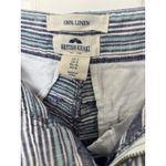 British Khaki 100% Linen Striped Shorts Size 4 Beachy Vacation Summer Coastal Photo 3